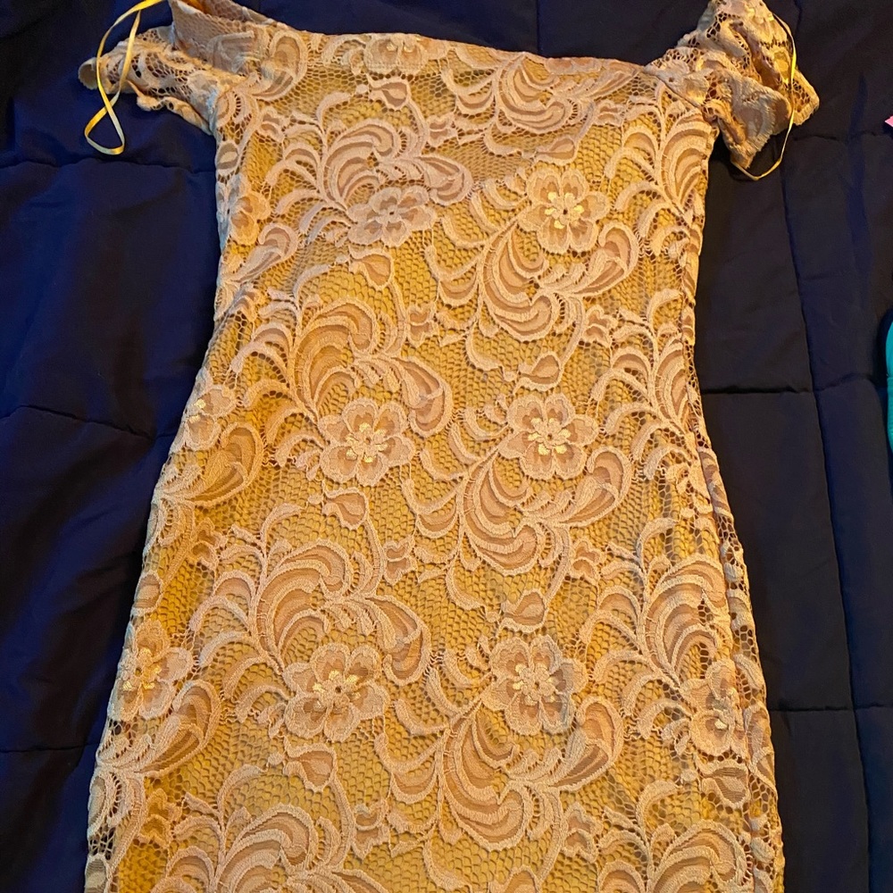 Mustard mini dress
